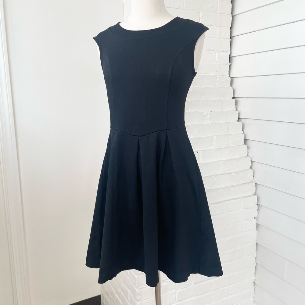 Cynthia Rowley Black Fit and Flare Cap Sleeve Dress